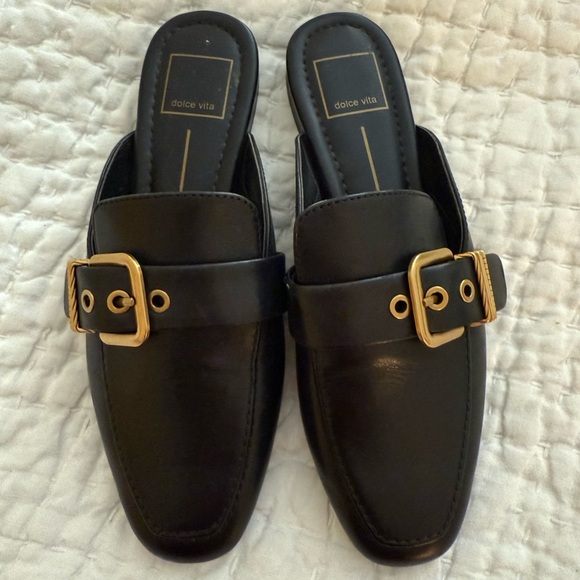Dolce Vita Black Leather Loafers, size 6 - Picture 1 of 2
